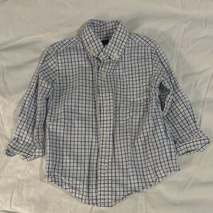 Janie and Jack White and Blue Plaid Shirt